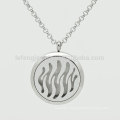 Unique silver stainless steel magnet perfume locket,fancy necklace design